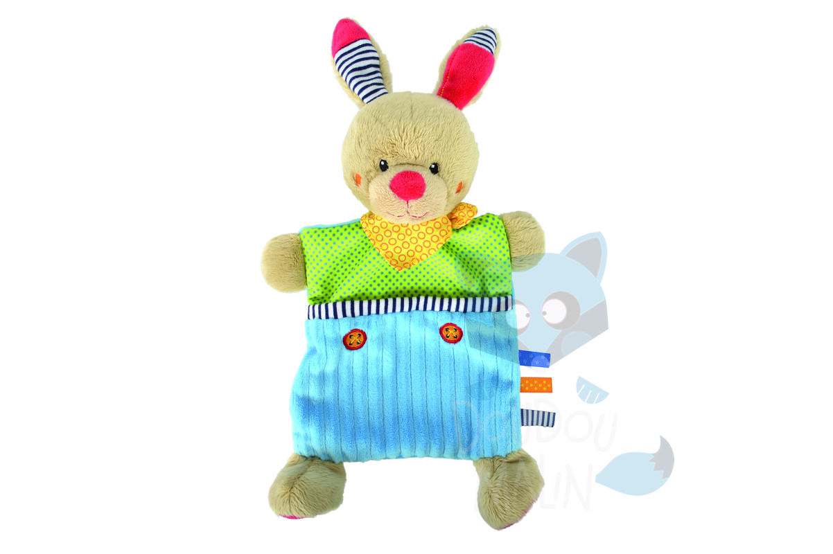 Ouatoo baby plat lapin bleu vert rouge bandana 